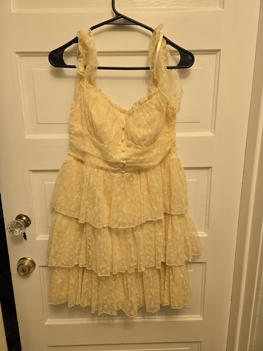 Yellow Ruffled Tiered Sundress - Picture 2 of 6